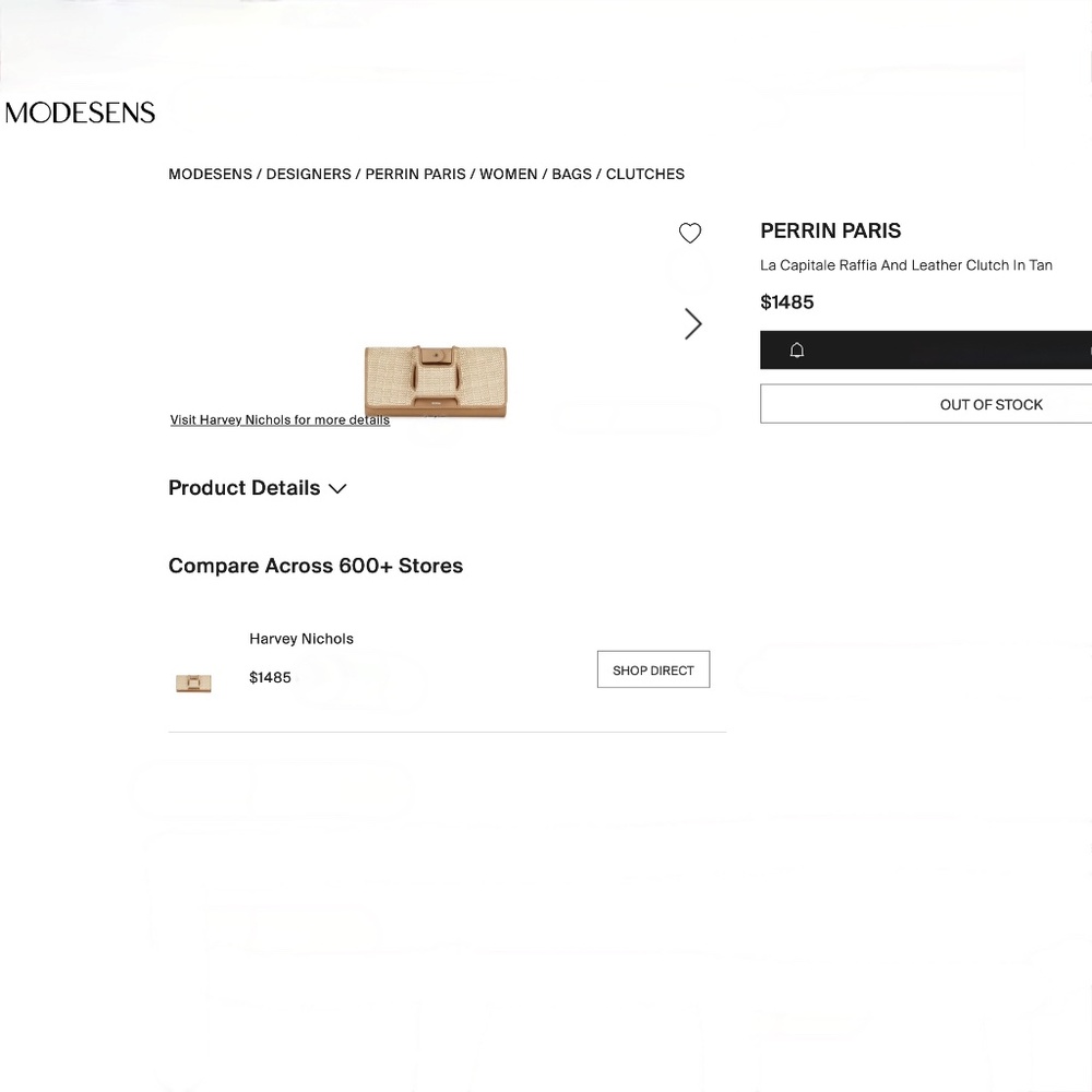 Perrin Paris La Capitale Raffia And Leather Glove Clutch New With Tags - Picture 8 of 8